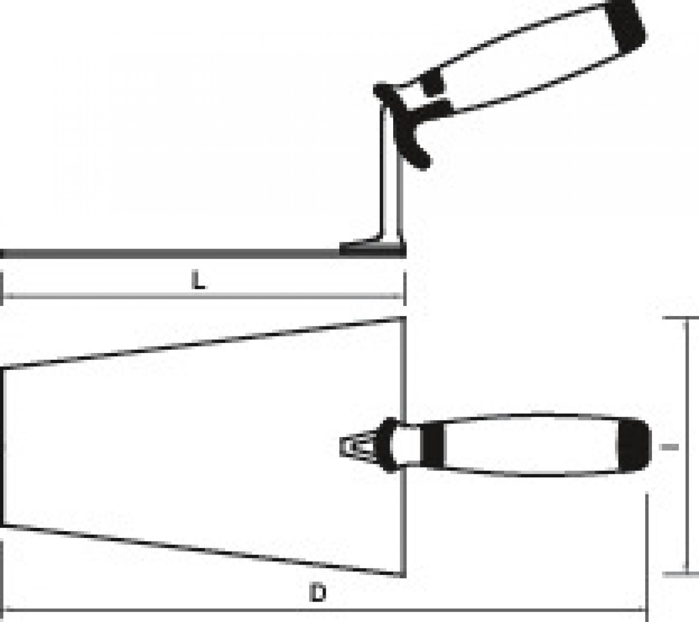 Stainless steel square trowel with bimaterial handle 02