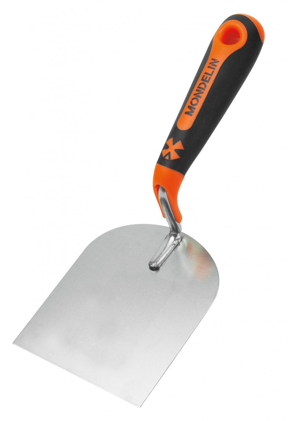 Stainless steel stucco trowel with bimaterial handle