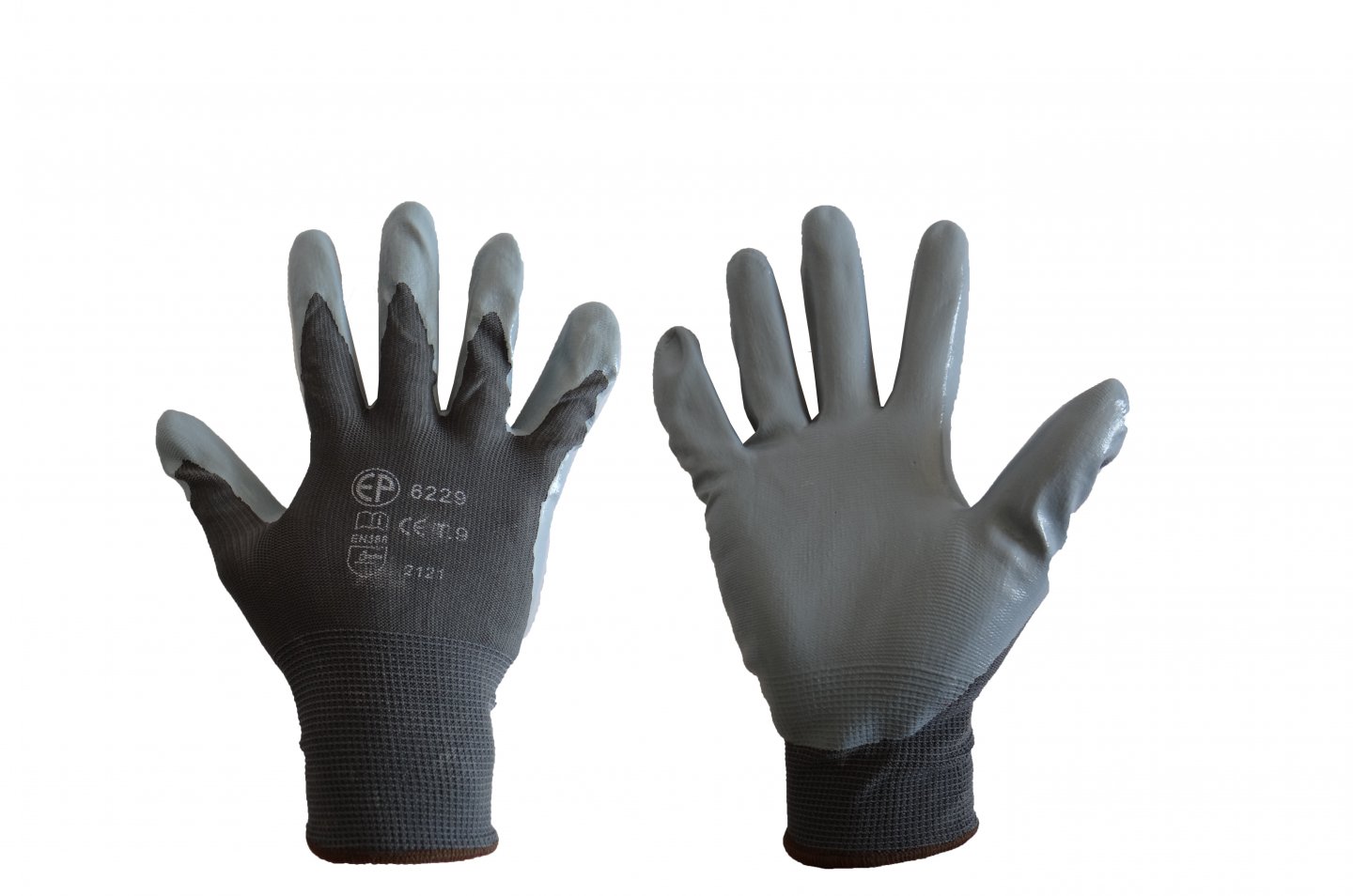 Protective gloves - polyamide with nitrile foam coating