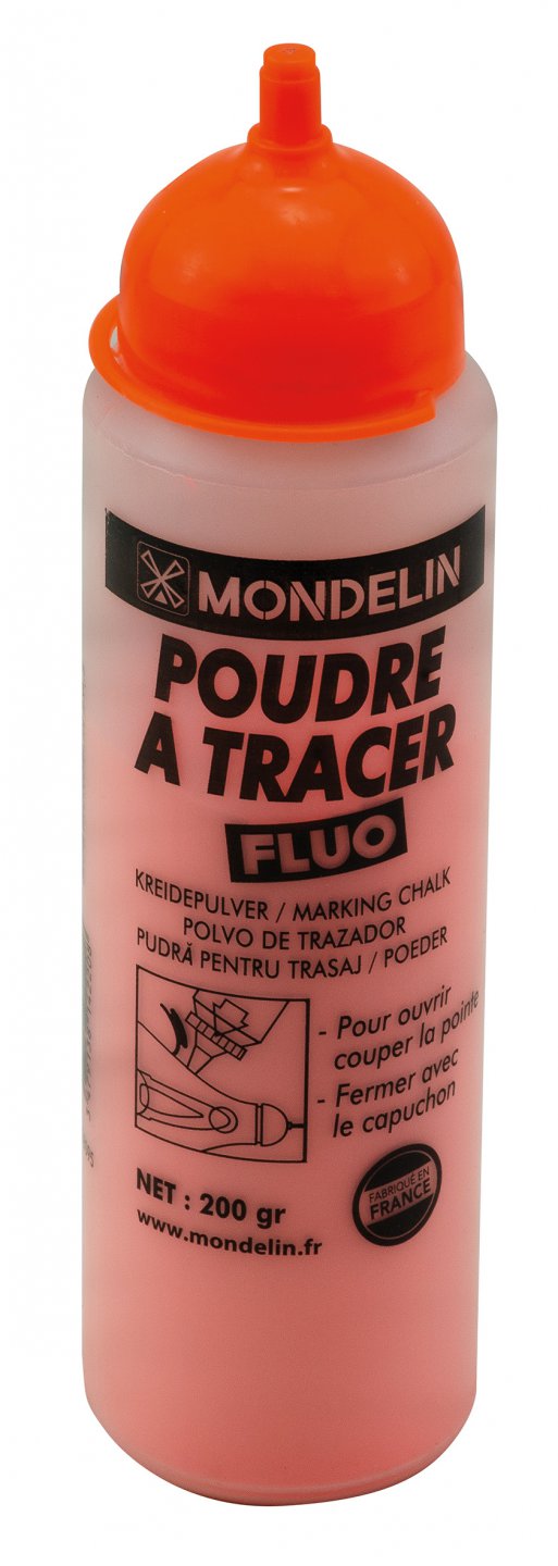 Orange fluo chalk line powder