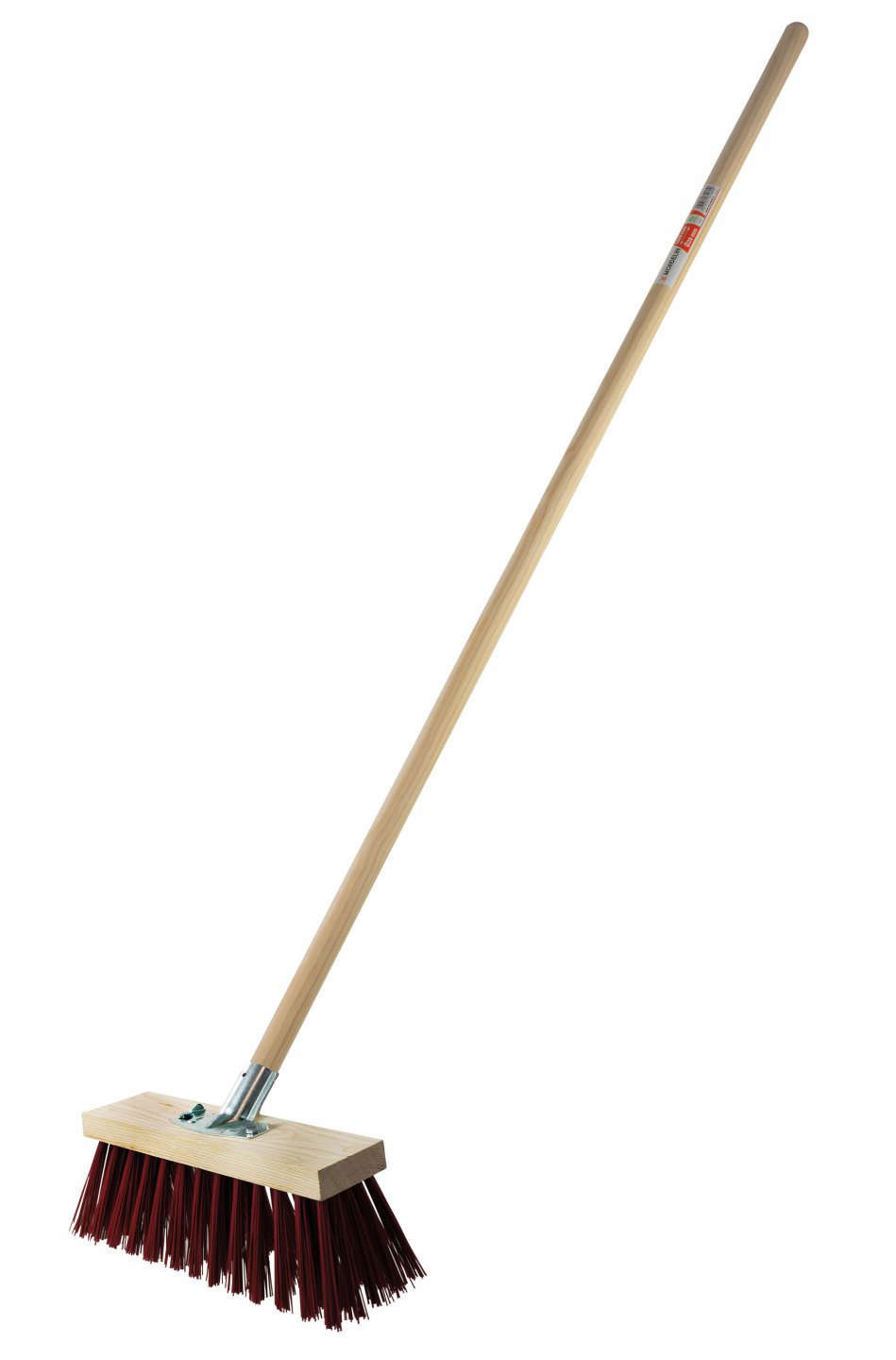 Red crynovil broom with handle