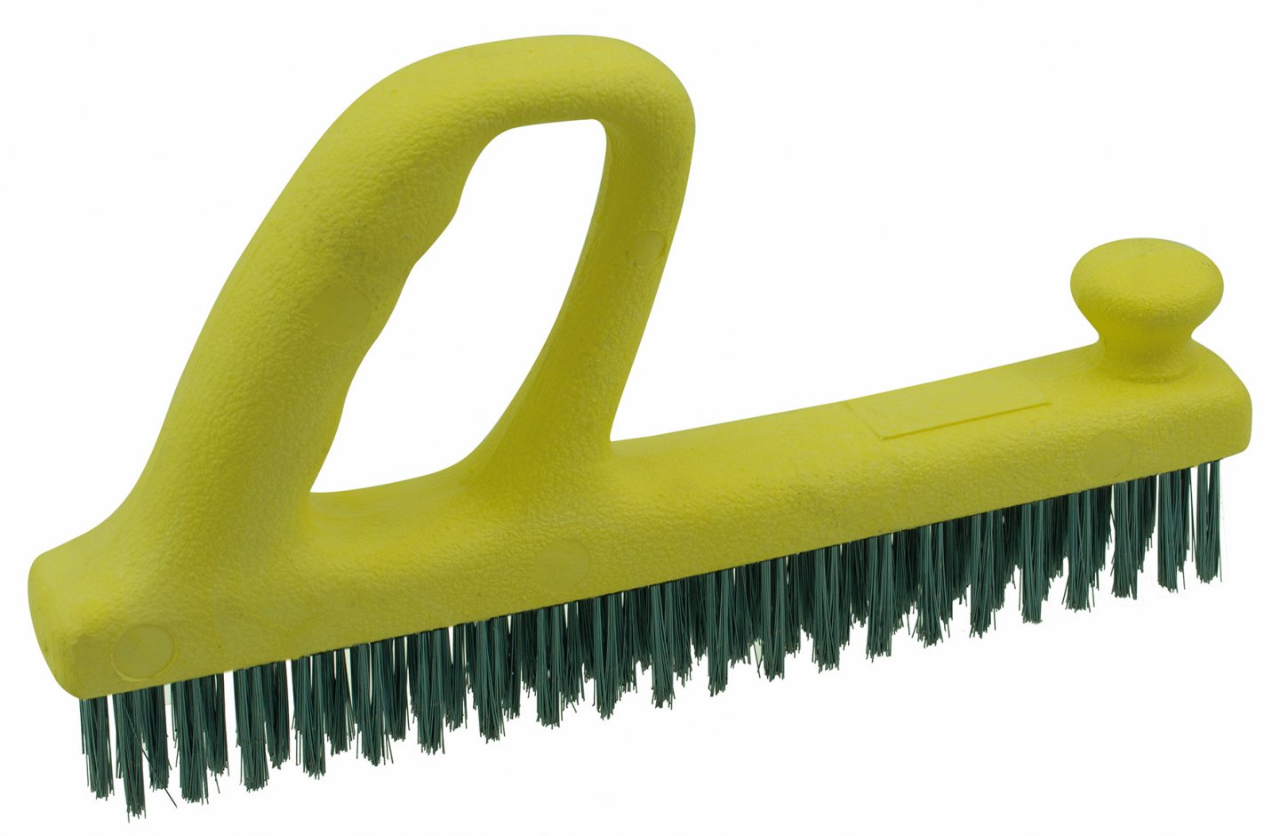Steel brush with plastic handle