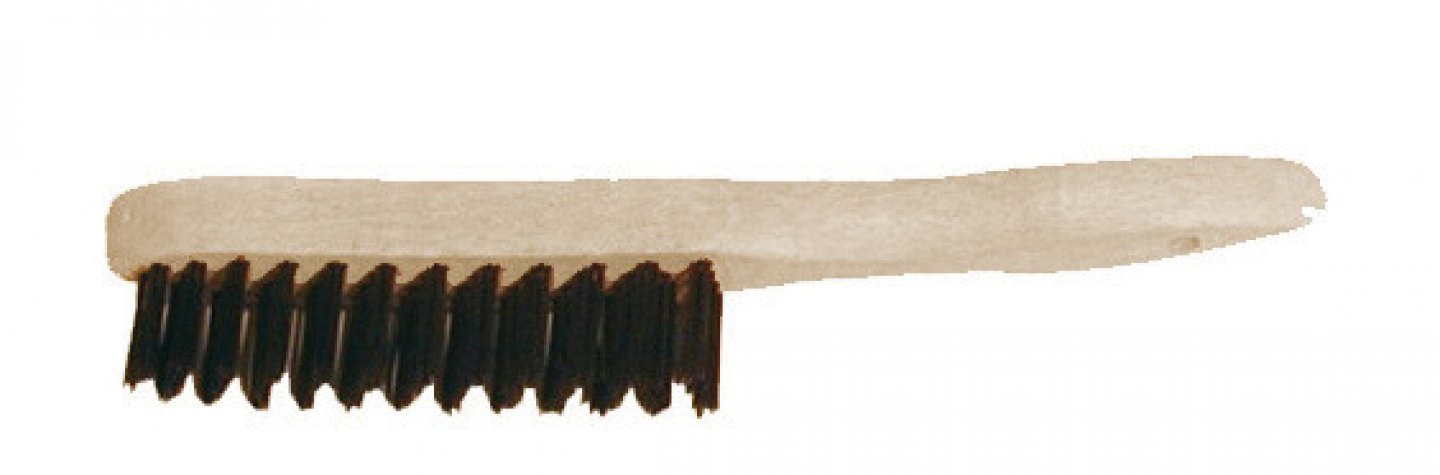 Metal brush with hardened round steel handle