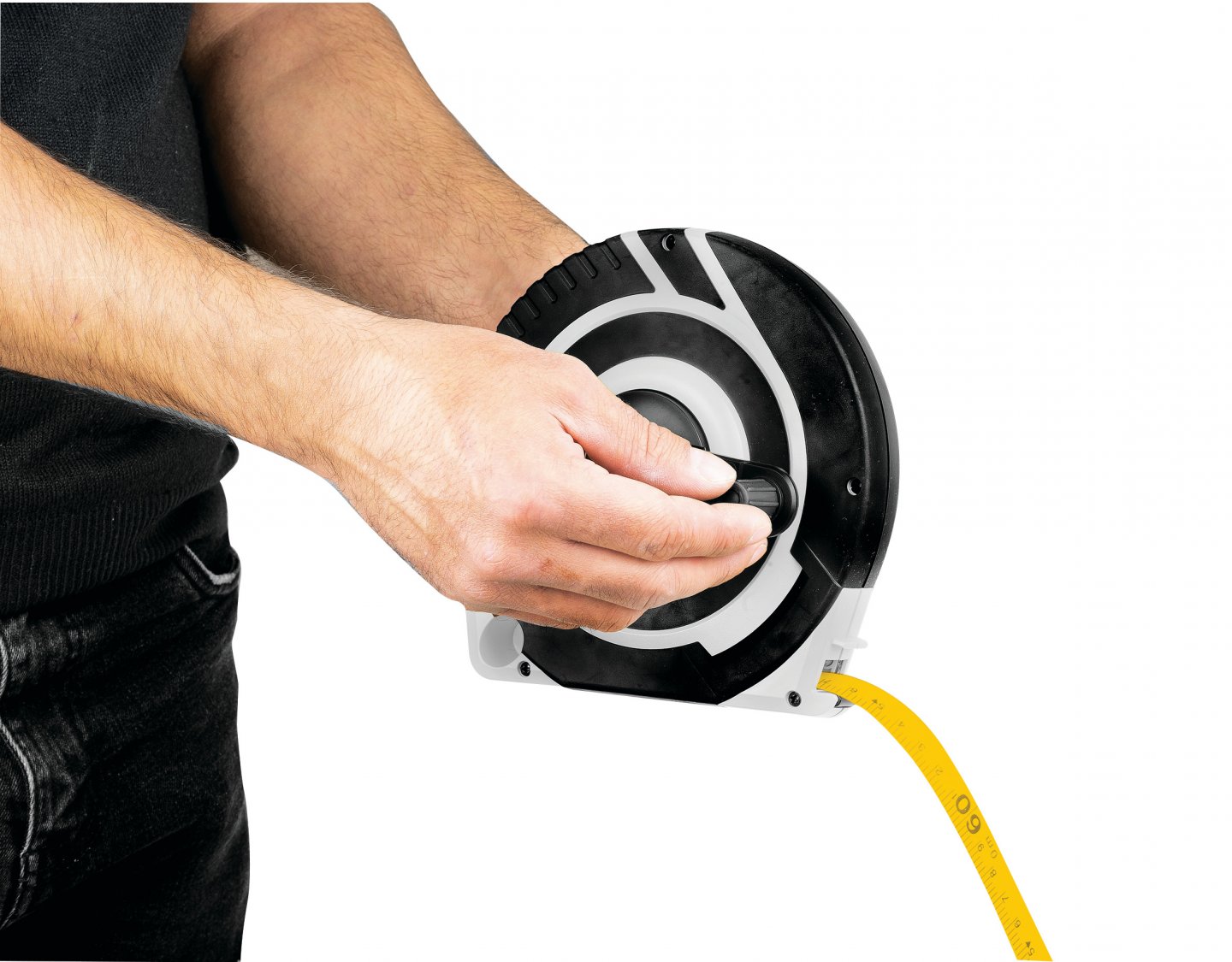 Round long tape measure whith handle 02