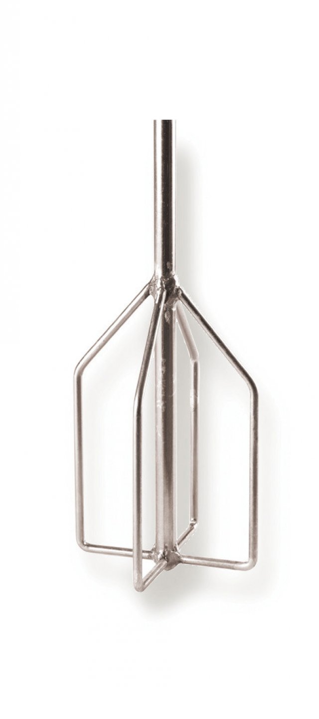 Mixing paddle whip for liquid materials