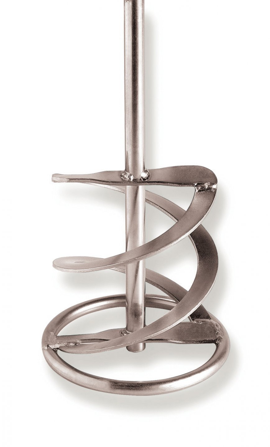 Double propeller for viscous materials mixing paddle