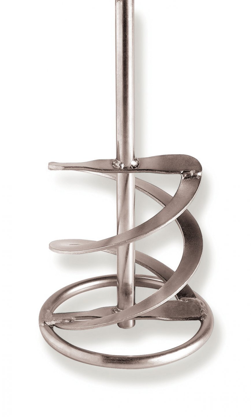 Double propeller for viscous materials mixing paddle