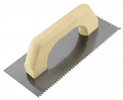 Glue speader - isocele teeth - spanish-style wooden handle