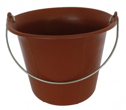 Red plastic mason bucket