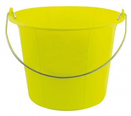 Neon yellow plastic bucket