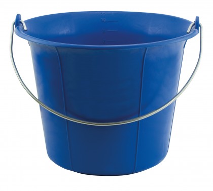 Blue plastic bucket