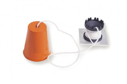 Mason's plumb bob with base and line